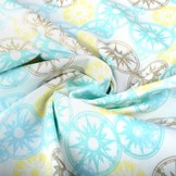 Stretch Katoen Ster in cirkel Blauw Multi