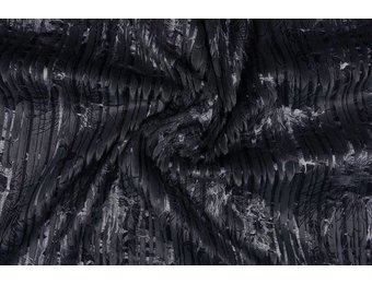 Stripe Fur Foil Navy