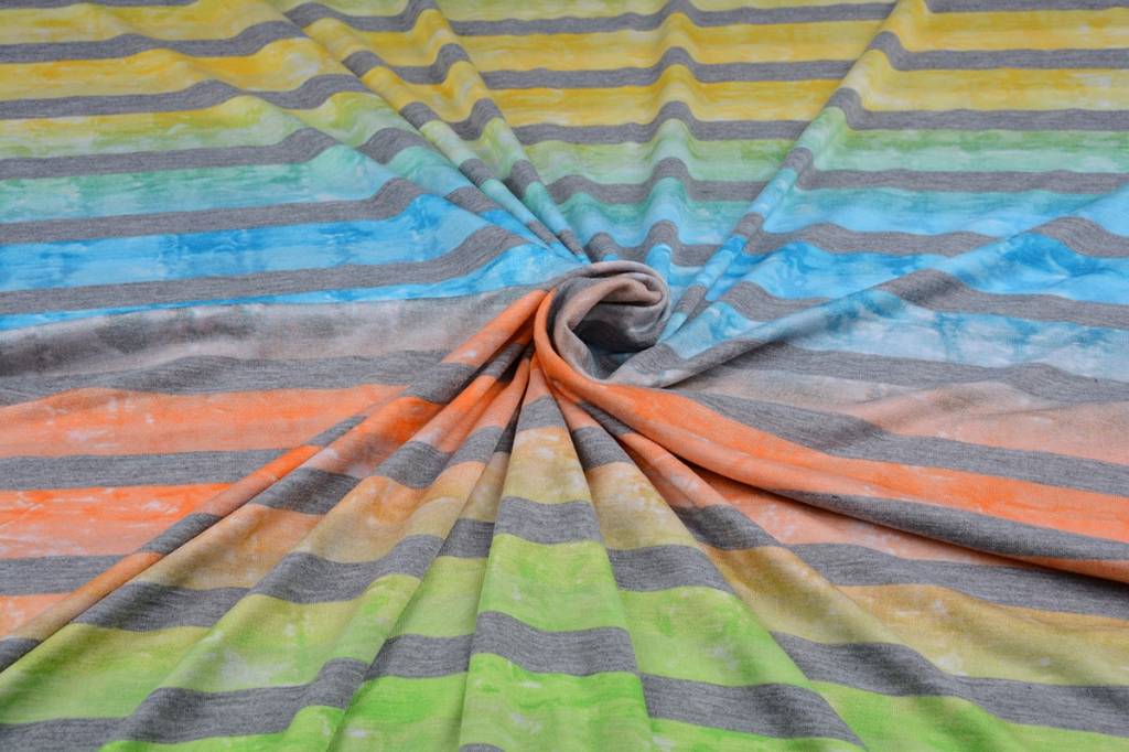 Jersey Viscose Grote Streep Multicolor 4