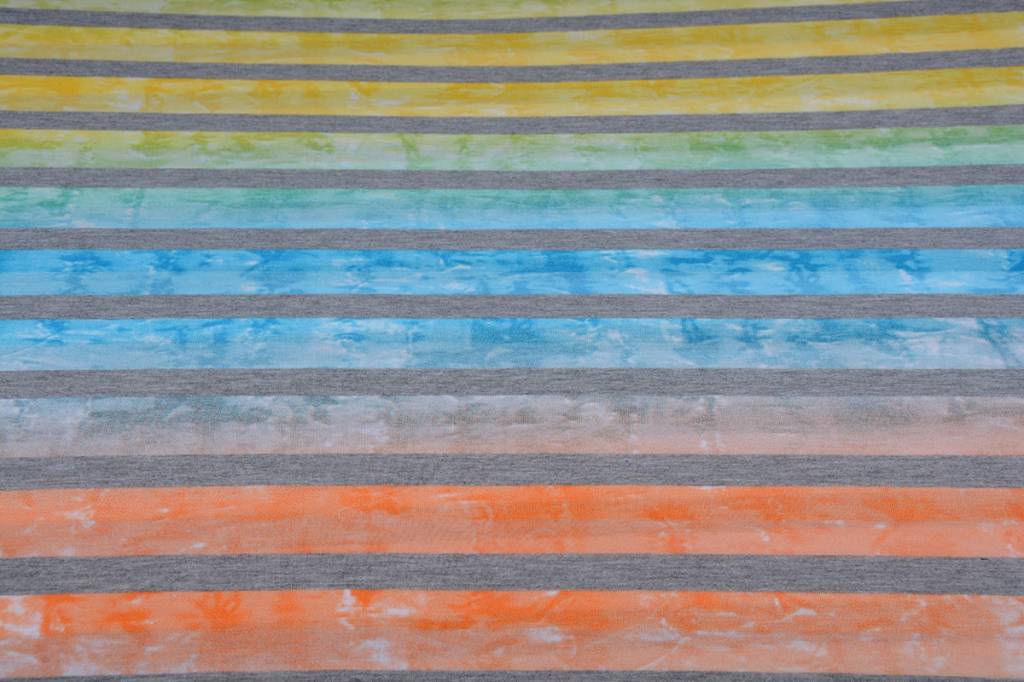 Jersey Viscose Grote Streep Multicolor 4