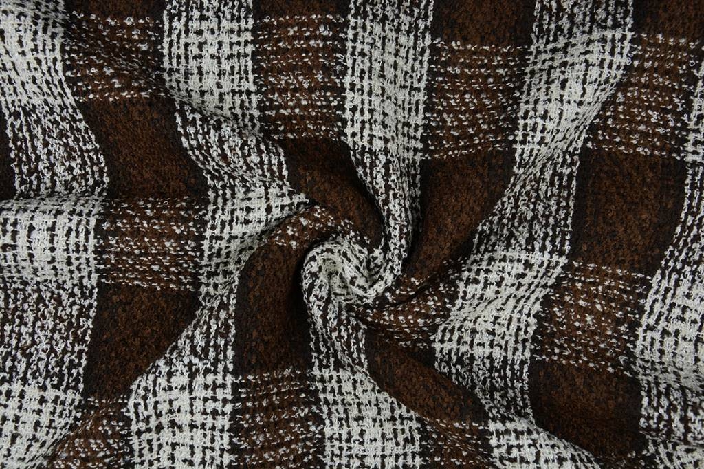 Bouclé Tartan Dark Brown
