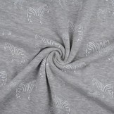 Sweatstoff Alpenfleece Zebra Weiß