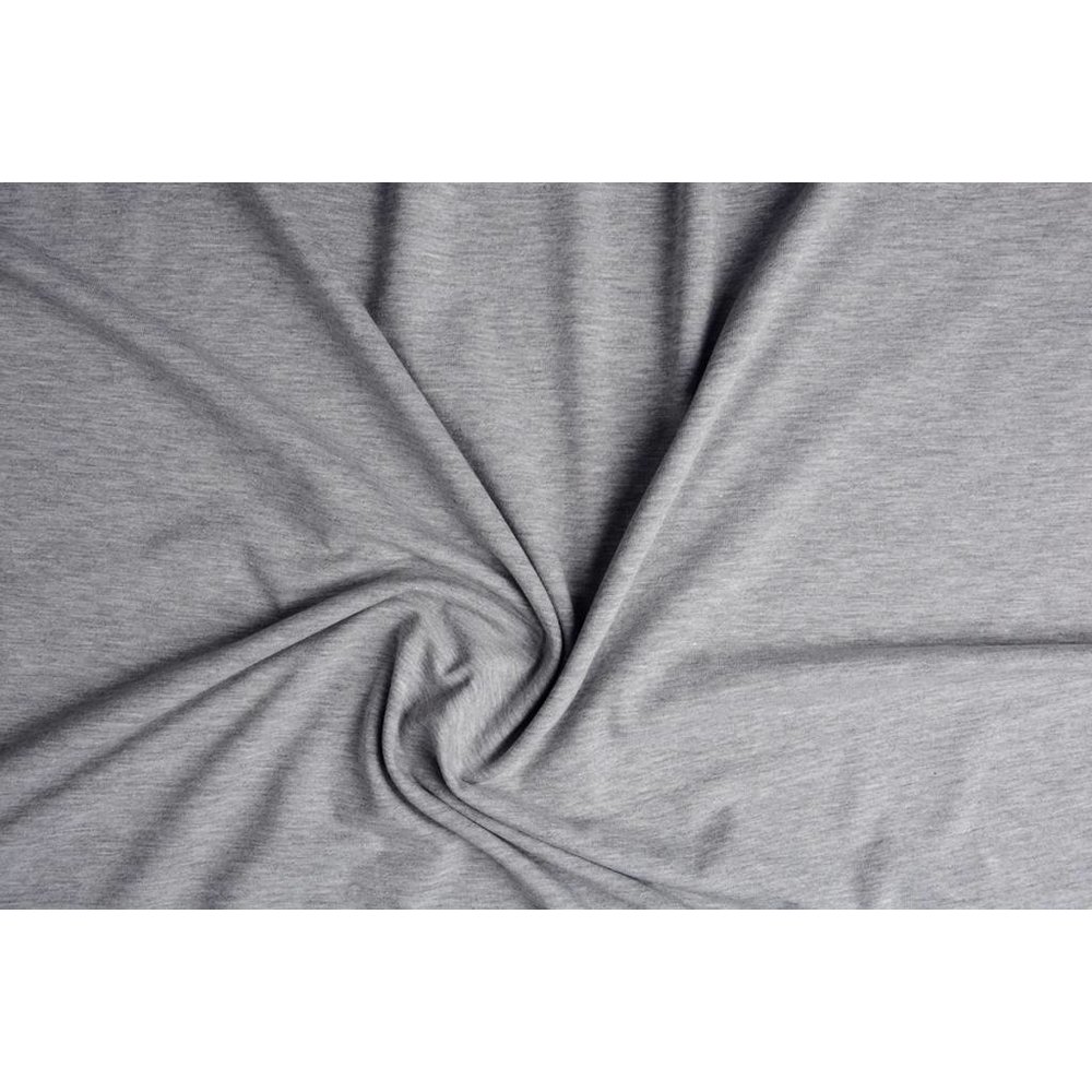 Cotton Jersey Light Grey Melange YES Fabrics