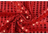 Sequins on Lurex Red