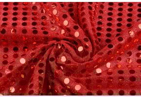 Sequins on Lurex Red