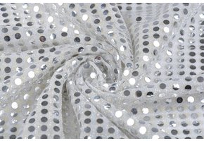 Pailletten op Lurex Zilver
