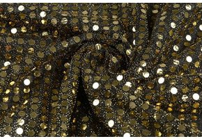 Sequins on Lurex Black-gold