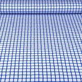 Stretch Cotton Grid Cobalt Blue