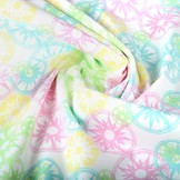 Stretch Cotton Star in Circle Pink Multi