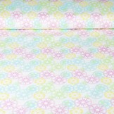 Stretch Cotton Star in Circle Pink Multi