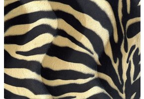 Velboa zebraprint Zwart-Zand