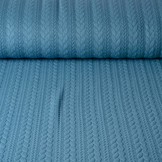 Strickstoff Zopfmuster Jersey Petrolblau