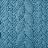 Gebreide kabel stof tricot Petrol Blauw