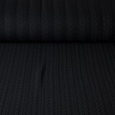 Knitted Cable fabric tricot Black