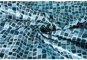 Brokat Quadrate Blau