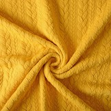 Strickstoff Zopfmuster Jersey Ocker