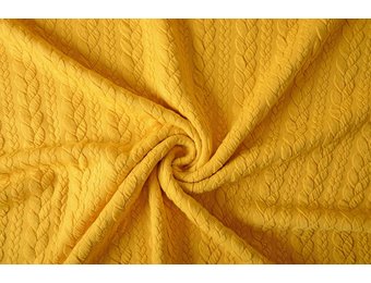 Gebreide kabel stof tricot Oker