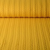 Strickstoff Zopfmuster Jersey Ocker