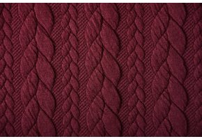 Strickstoff Zopfmuster Jersey Bordeaux