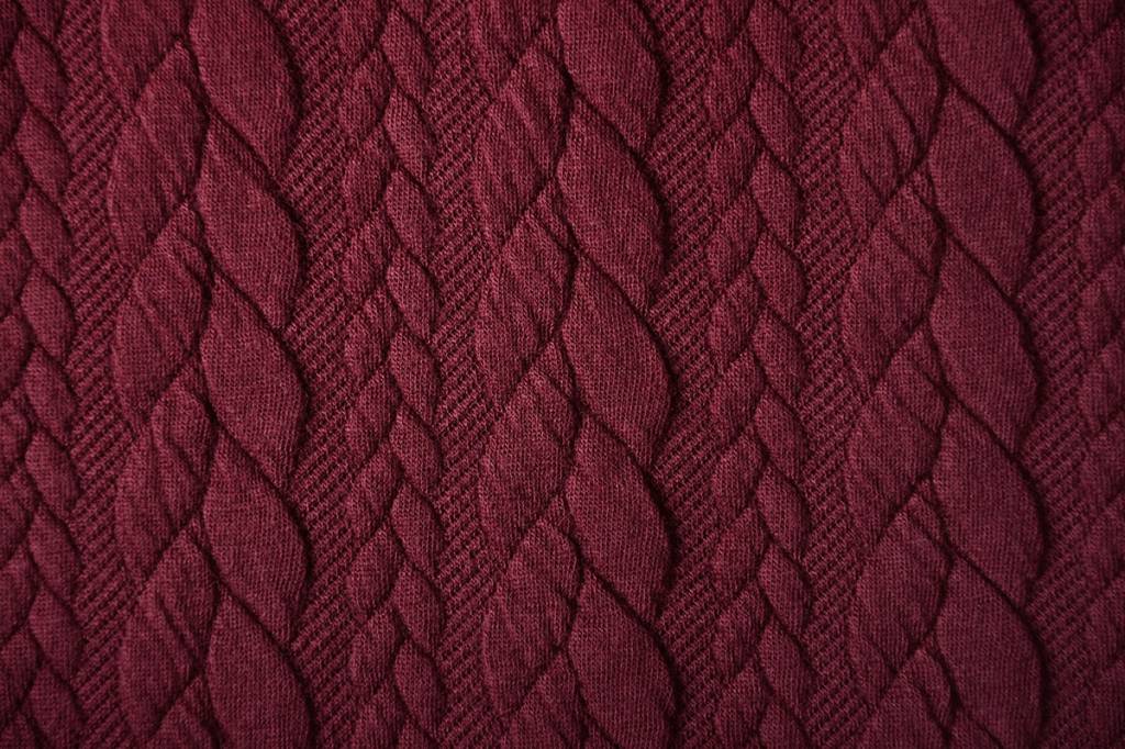 Knitted Cable fabric tricot Bordeaux - YES Fabrics