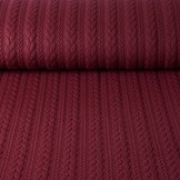 Gebreide kabel stof tricot Bordeaux