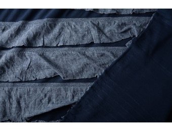 Jersey Lagensaum Marineblau