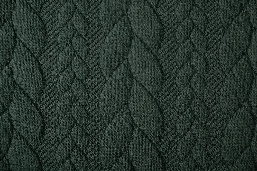 Knitted Cable fabric tricot Army Green