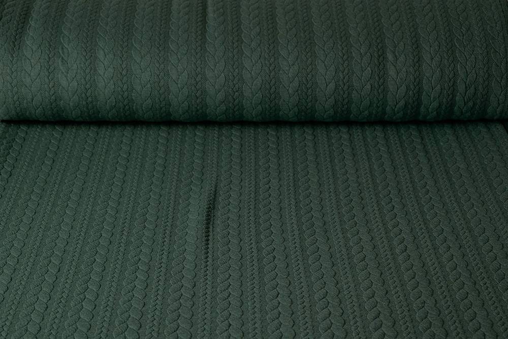 Knitted Cable fabric tricot Army Green