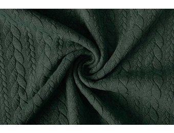 Strickstoff Zopfmuster Jersey Armeegrün