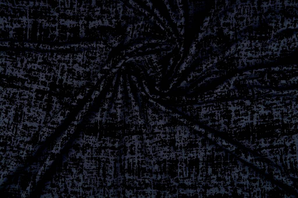 Tricot flock Gemêleerd Marine