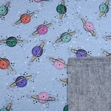 Jogging bedrukt doubleface Planeten Baby Blauw