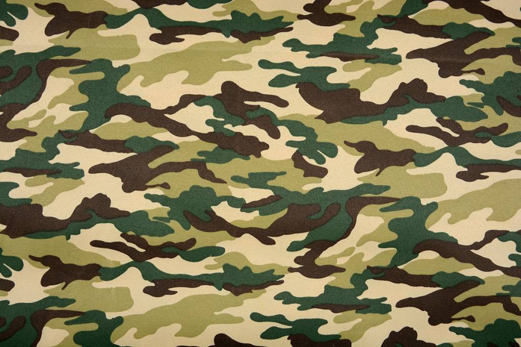 Army Polyester Cotton Green Brown - YES Fabrics