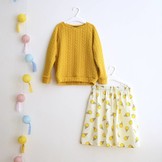 Strickstoff Zopfmuster Jersey Ocker