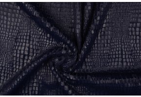 Schlangenhaut-Folienstoff Glänzend Marineblau