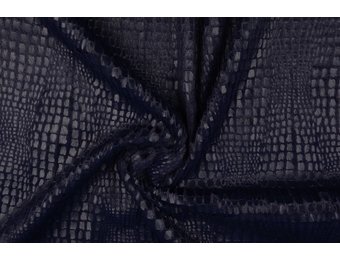 Schlangenhaut-Folienstoff Glänzend Marineblau