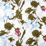 Linnenlook Bedrukt Bloemen Licht Blauw