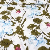 Linnenlook Bedrukt Bloemen Licht Blauw