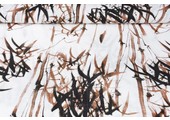Printed Cotton Linenlook Bamboo plant Brown
