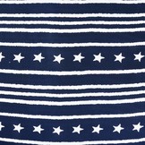 Leinenoptik Viskose Bedruckt Stern Gestreift Marineblau