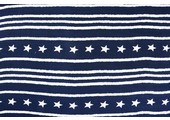 Linenlook Viscose printed Star Striped Navy