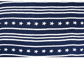 Linenlook Viscose printed Star Striped Navy
