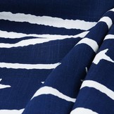 Linnenlook Viscose Bedrukt Ster Gestreept Marine