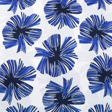 Linenlook Viscose Printed Tropical Leaves Cobalt Blue