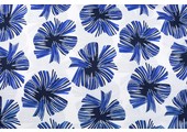Linenlook Viscose Printed Tropical Leaves Cobalt Blue