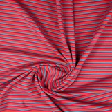 Cotton Jersey Stripe Multi Red