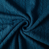 Strickstoff Zopfmuster Jersey Petrol