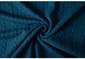 Knitted Cable fabric tricot Petrol