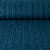 Strickstoff Zopfmuster Jersey Petrol