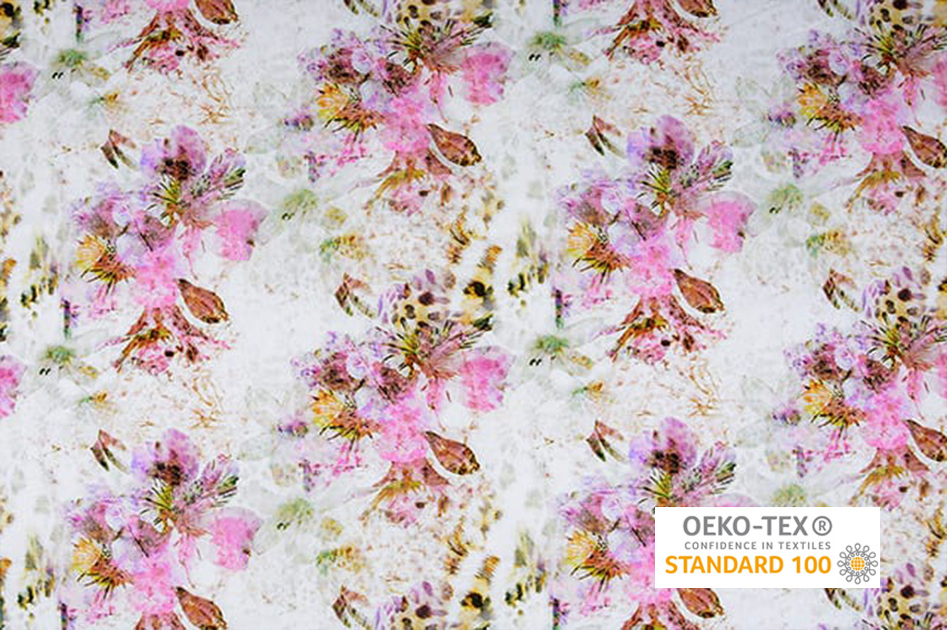 Viscose Jersey Panterbloem Creme