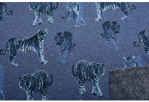 Jogging bedrukt doubleface Tijger Blauw